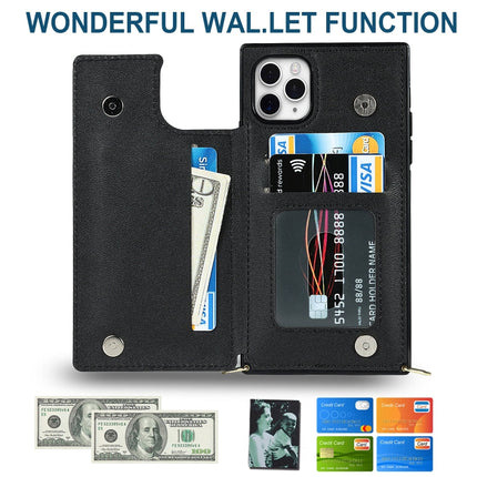 Cross-body Square Double Buckle Flip Card Bag TPU+PU Case with Card Slots & Wallet & Photo & Strap, For iPhone 11 Pro Max, For iPhone 12 mini, For iPhone 12 / 12 Pro, For iPhone 12 Pro Max