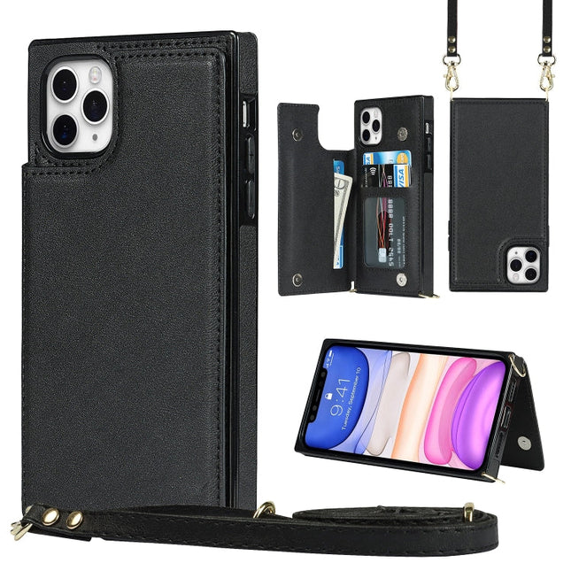Cross-body Square Double Buckle Flip Card Bag TPU+PU Case with Card Slots & Wallet & Photo & Strap, For iPhone 11 Pro Max, For iPhone 12 mini, For iPhone 12 / 12 Pro, For iPhone 12 Pro Max