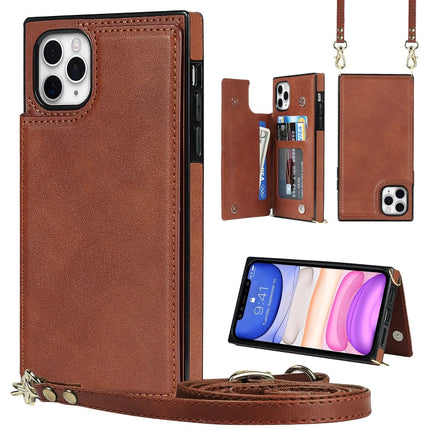 Cross-body Square Double Buckle Flip Card Bag TPU+PU Case with Card Slots & Wallet & Photo & Strap, For iPhone 11 Pro Max, For iPhone 12 mini, For iPhone 12 / 12 Pro, For iPhone 12 Pro Max