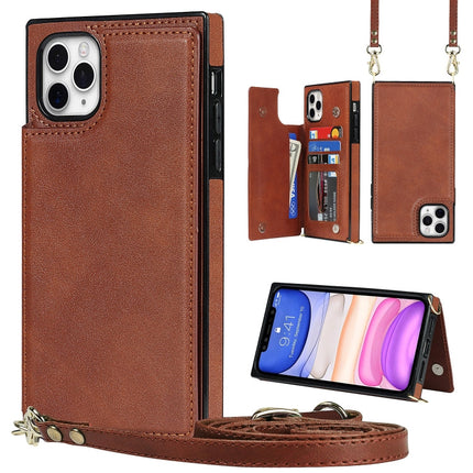 Cross-body Square Double Buckle Flip Card Bag TPU+PU Case with Card Slots & Wallet & Photo & Strap, For iPhone 11 Pro Max, For iPhone 12 mini, For iPhone 12 / 12 Pro, For iPhone 12 Pro Max