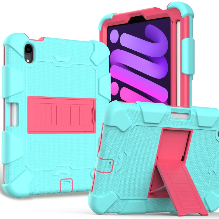 Two-Color Robot Shockproof Silicone + PC Protective Case with Holder & Pen Slot, For iPad mini 2024 / mini 6