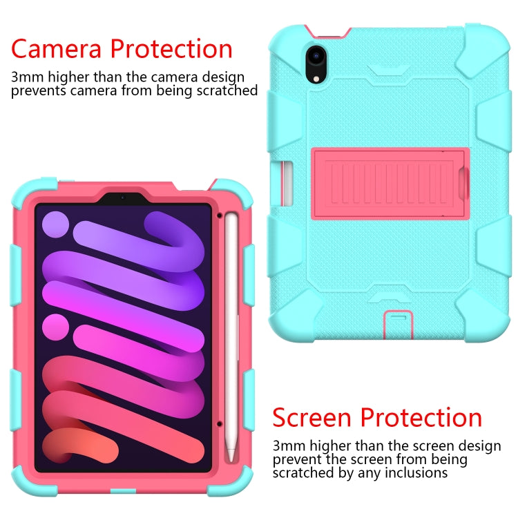 Two-Color Robot Shockproof Silicone + PC Protective Case with Holder & Pen Slot, For iPad mini 2024 / mini 6