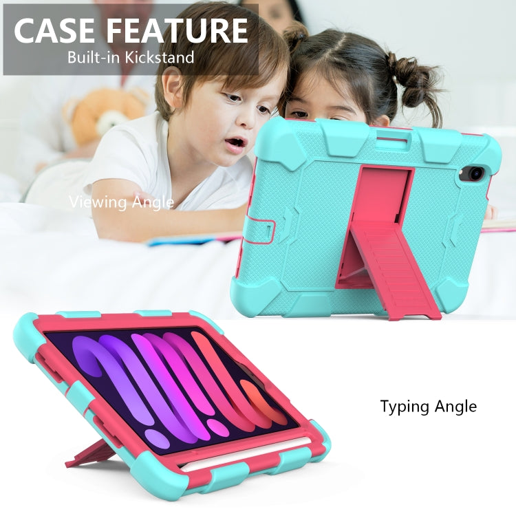 Two-Color Robot Shockproof Silicone + PC Protective Case with Holder & Pen Slot, For iPad mini 2024 / mini 6