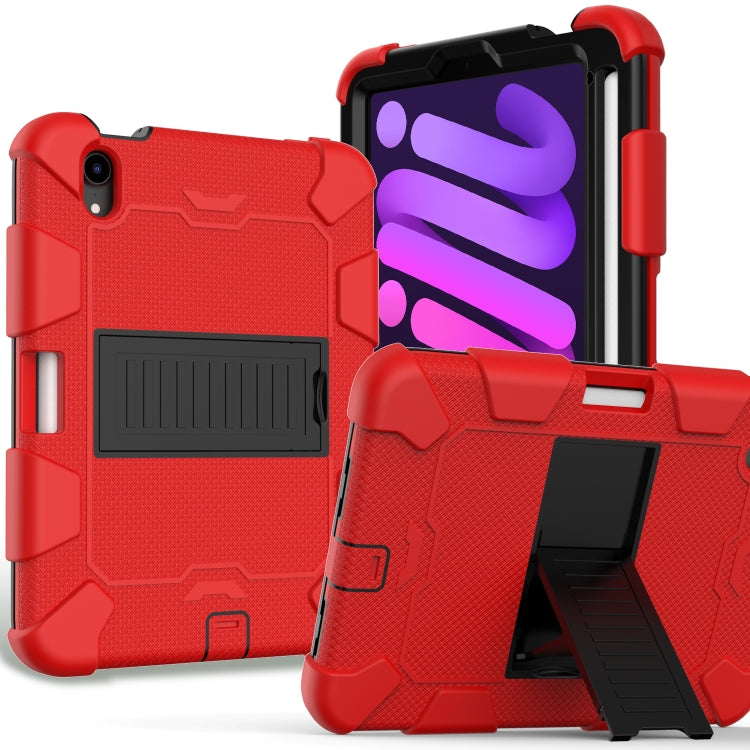 Two-Color Robot Shockproof Silicone + PC Protective Case with Holder & Pen Slot, For iPad mini 2024 / mini 6