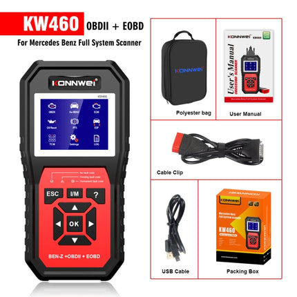 KONNWEI KW460 Car 2.8 inch 12V Lead-acid Battery Tester Fault Diagnosis Instrument, KW460