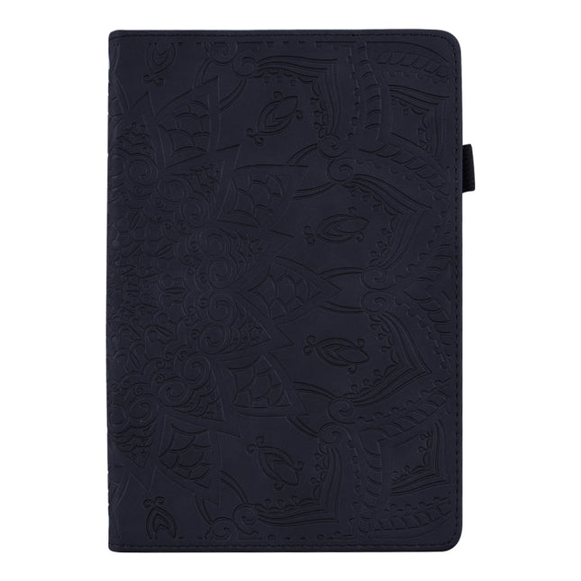 Calf Pattern Double Folding Design Embossed Leather Case with Holder & Card Slots & Pen Slot & Elastic Band, For iPad mini 2024 / mini 6