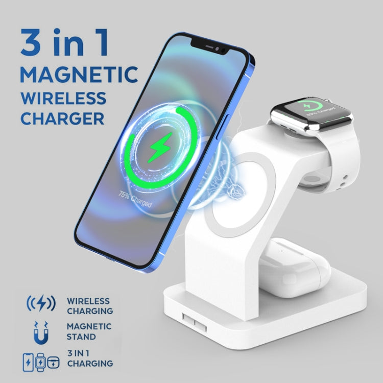 S6 3 In 1 Multi-function Magnetic Wireless Charger Stand for iPhone & iWatch & AirPods