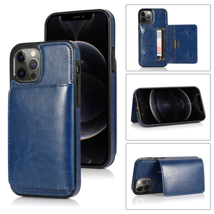 Shockproof PU + TPU Protective Case with Card Slots & Holder, For iPhone 13 mini, For iPhone 13, For iPhone 13 Pro, For iPhone 13 Pro Max