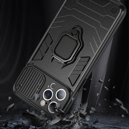 Sliding Camera Cover Design TPU + PC Shockproof Case with Ring Holder, For iPhone 13 Pro, For iPhone 13, For iPhone 13 Pro Max