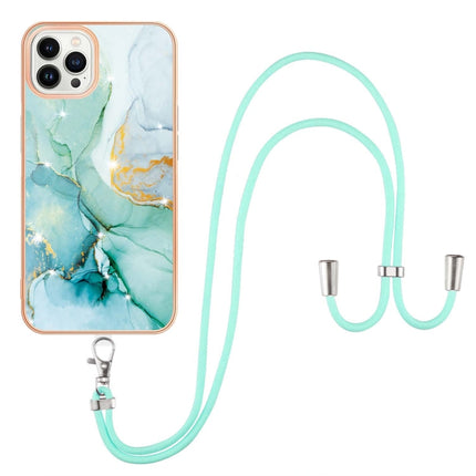 Electroplating Marble Pattern IMD TPU Shockproof Case with Neck Lanyard, For iPhone 13 mini, For iPhone 13, For iPhone 13 Pro, For iPhone 13 Pro Max