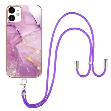 Electroplating Marble Pattern IMD TPU Shockproof Case with Neck Lanyard, For iPhone 12 / 12 Pro, For iPhone 12 Pro Max, For iPhone 11, For iPhone 11 Pro Max