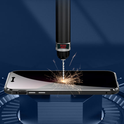 Four-corner Shockproof Anti-peeping Magnetic Metal Frame Double-sided Tempered Glass Case