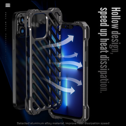 R-JUST RJ-50 Hollow Breathable Armor Metal Shockproof Protective Case, For iPhone 13, For iPhone 13 Pro, For iPhone 13 Pro Max, For iPhone 12, For iPhone 12 Pro, For iPhone 12 Pro Max