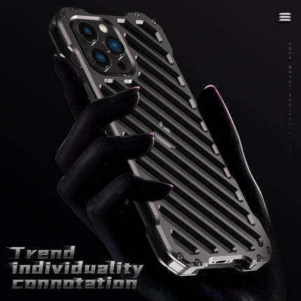 R-JUST RJ-50 Hollow Breathable Armor Metal Shockproof Protective Case, For iPhone 13, For iPhone 13 Pro, For iPhone 13 Pro Max, For iPhone 12, For iPhone 12 Pro, For iPhone 12 Pro Max