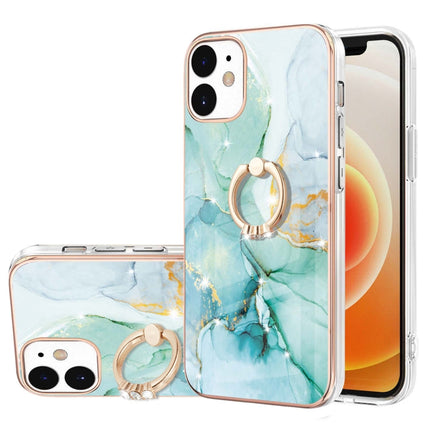 Electroplating Marble Pattern IMD TPU Shockproof Case with Ring Holder, For iPhone 12 / 12 Pro, For iPhone 12 Pro Max, For iPhone 11, For iPhone 11 Pro Max