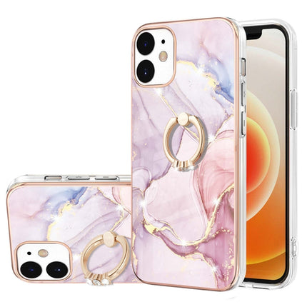 Electroplating Marble Pattern IMD TPU Shockproof Case with Ring Holder, For iPhone 12 / 12 Pro, For iPhone 12 Pro Max, For iPhone 11, For iPhone 11 Pro Max