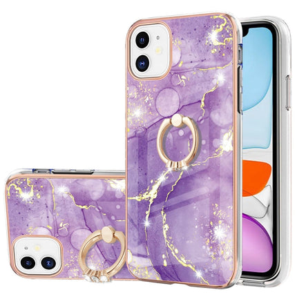 Electroplating Marble Pattern IMD TPU Shockproof Case with Ring Holder, For iPhone 12 / 12 Pro, For iPhone 12 Pro Max, For iPhone 11, For iPhone 11 Pro Max