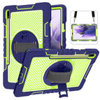For Samsung Galaxy Tab S7 FE T730 / T735 / Navy+Yellow Green