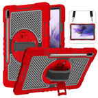 For Samsung Galaxy Tab S7 FE T730 / T735 / Red+Black