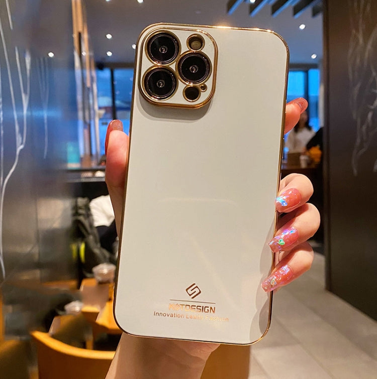 Electroplating Metal Frame Precise Hole TPU Protective Case, For iPhone 13 Pro