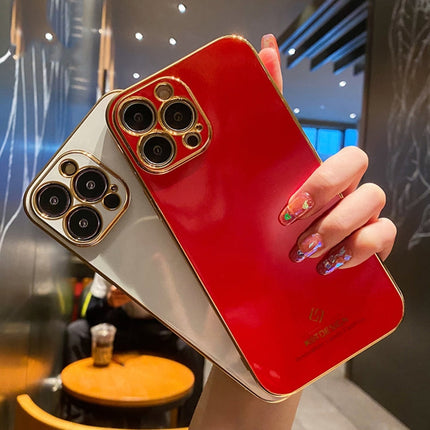 Electroplating Metal Frame Precise Hole TPU Protective Case, For iPhone 13 Pro