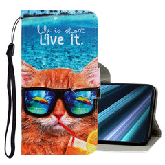 3D Colored Drawing Horizontal Flip PU Leather Case with Holder & Card Slots & Wallet