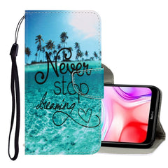 3D Colored Drawing Horizontal Flip PU Leather Case with Holder & Card Slots & Wallet