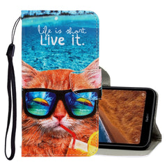 3D Colored Drawing Horizontal Flip PU Leather Case with Holder & Card Slots & Wallet