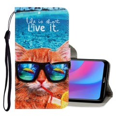 3D Colored Drawing Horizontal Flip PU Leather Case with Holder & Card Slots & Wallet