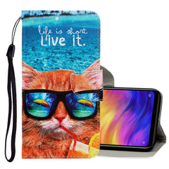 3D Colored Drawing Horizontal Flip PU Leather Case with Holder & Card Slots & Wallet