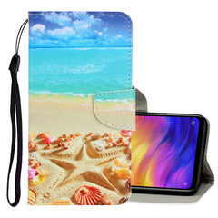 3D Colored Drawing Horizontal Flip PU Leather Case with Holder & Card Slots & Wallet, For Xiaomi Redmi Note 7