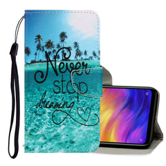 3D Colored Drawing Horizontal Flip PU Leather Case with Holder & Card Slots & Wallet, For Xiaomi Redmi Note 7