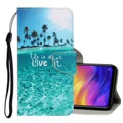 3D Colored Drawing Horizontal Flip PU Leather Case with Holder & Card Slots & Wallet, For Xiaomi Redmi Note 7