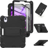 Tri-Layer Protection Screen Frame Heavy Duty PC Hybrid Silicone Case with Holder, For iPad mini 6 / mini 2024