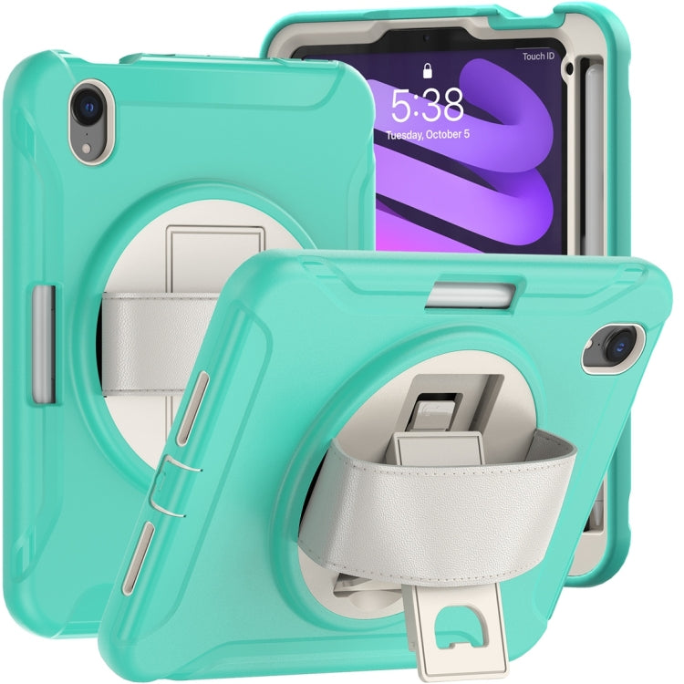 360 Degree Rotation PC + TPU Protective Case with Holder & Hand-strap, For iPad mini 6 / mini 2024