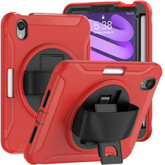 360 Degree Rotation PC + TPU Protective Case with Holder & Hand-strap, For iPad mini 6 / mini 2024