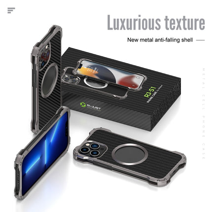 R-JUST RJ51 Hollow Shockproof Metal Protective Case, For iPhone 13, For iPhone 13 Pro, For iPhone 13 Pro Max