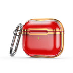 For AirPods 3 / Transparent Red + Gold