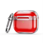 For AirPods 3 / Transparent Red + Silver