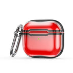For AirPods 3 / Transparent Red + Black