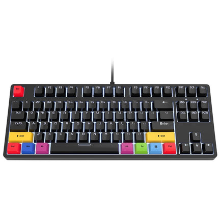 HXSJ L600 87 Keys USB-C / Type-C Wired Red Shaft Mechanical Keyboard with Cool Backlight