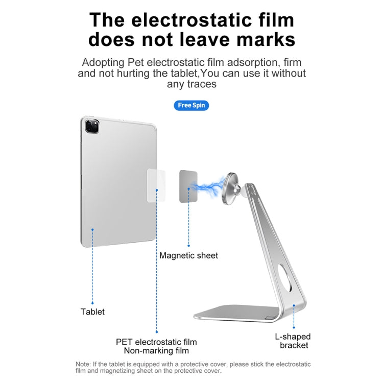 R-JUST PB01 L-shaped Magnetic Rotatable Aluminum Alloy Mobile Phones Tablets Holder