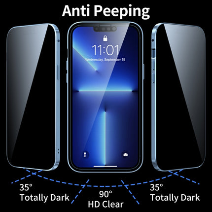 Anti-peeping Magnetic Metal Frame Double-sided Tempered Glass Phone Case