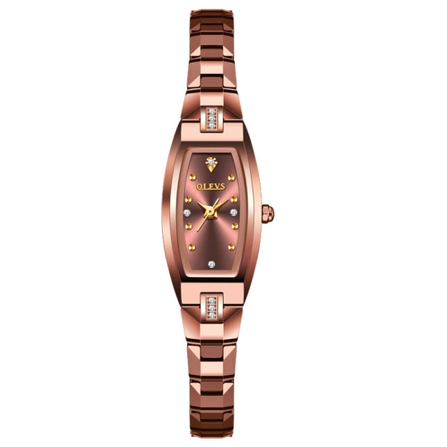OLEVS 5501 Diamond Small Dial Tungsten Steel Bracelet Quartz Watch for Ladies