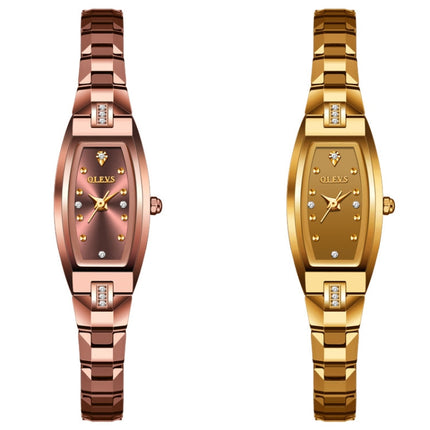 OLEVS 5501 Diamond Small Dial Tungsten Steel Bracelet Quartz Watch for Ladies