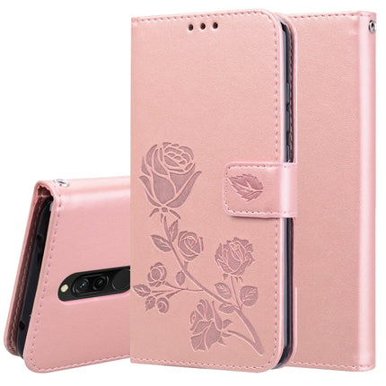 Rose Embossed Horizontal Flip PU Leather Case for Galaxy A10, with Holder & Card Slots & Wallet