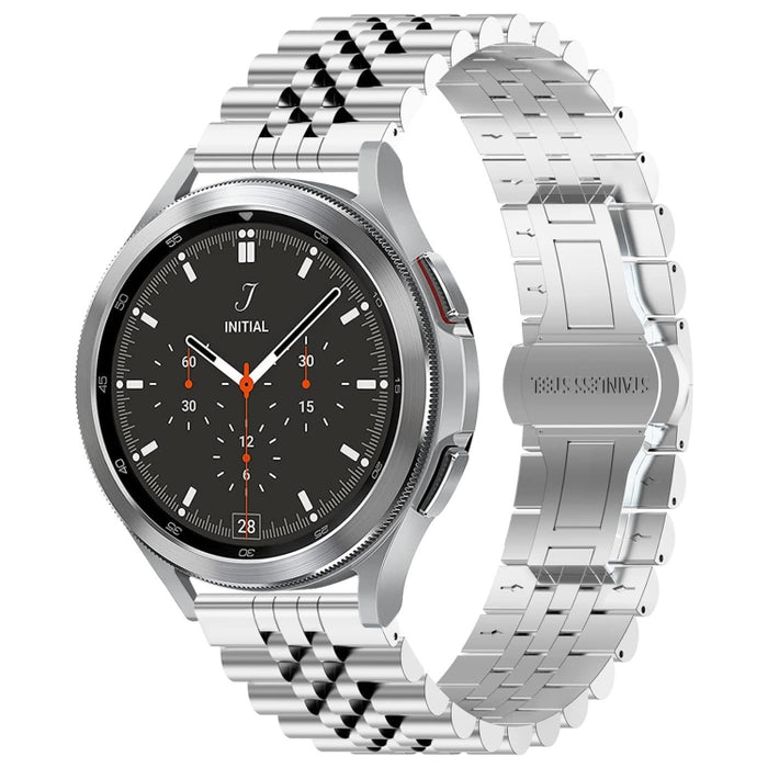 20mm Five-bead Stainless Steel Watch Band(Silver)