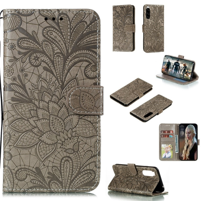 Lace Flower Horizontal Flip Leather Case with Holder & Card Slots & Wallet & Photo Frame, For Sony Xperia 5, For Nokia 7.2, For Xiaomi Mi 9 Pro