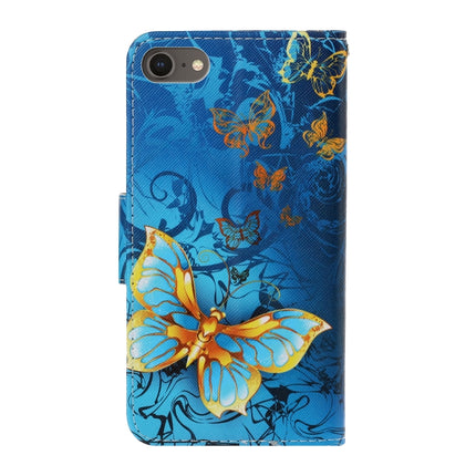 3D Colored Drawing Horizontal Flip PU Leather Case with Holder & Card Slots & Wallet, For iPhone SE 2022 / SE 2020 / 8 / 7