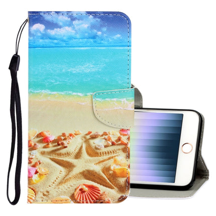 3D Colored Drawing Horizontal Flip PU Leather Case with Holder & Card Slots & Wallet, For iPhone SE 2022 / SE 2020 / 8 / 7